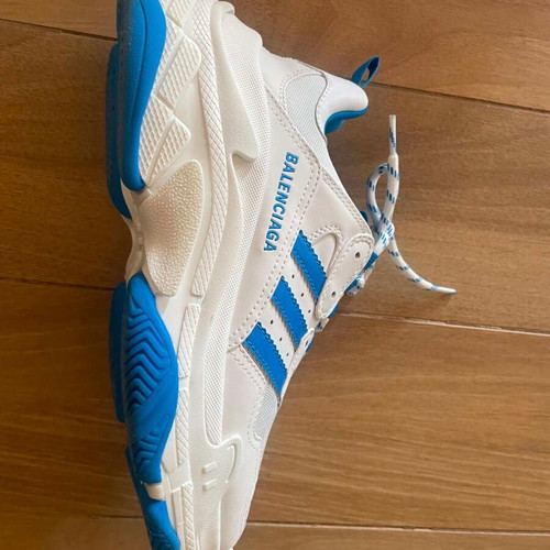 Balenciaga x Adidas Triple S sneakers like new, white and blue, size 41