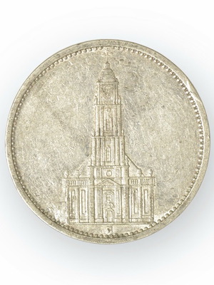 Potsdam Church 5 Reichsmark 1934 German silver coin used