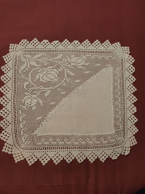 Handmade table napkins new, set of 3, white crocheted