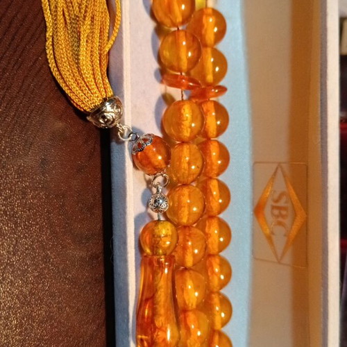 Amber Worry Beads Baltic Handmade with Silk Tassel