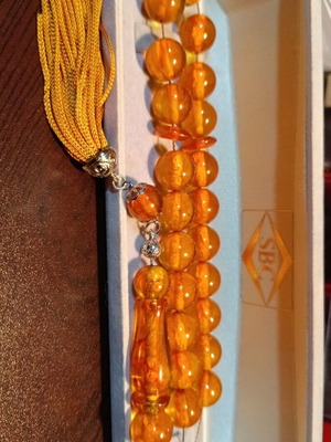 Amber Worry Beads Baltic Handmade with Silk Tassel