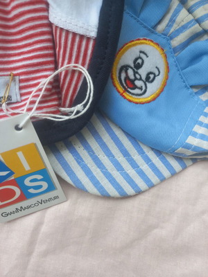 Baby hats set of 2 cotton Navy 0-6 months new