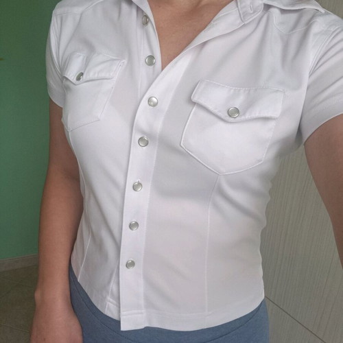 Colloseum women's blouse like new, white with buttons