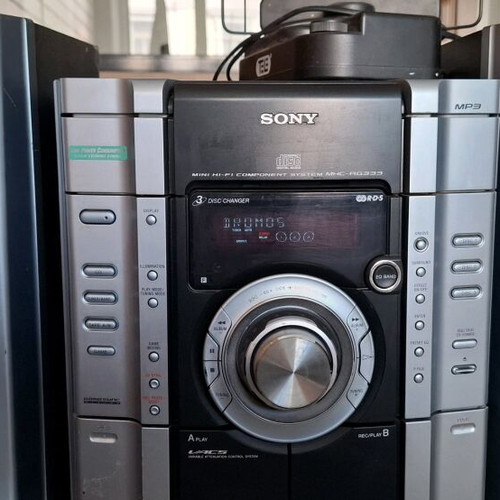 Sony MHC-RG333 mini Hi-Fi system used with 3-disc changer and double cassette deck