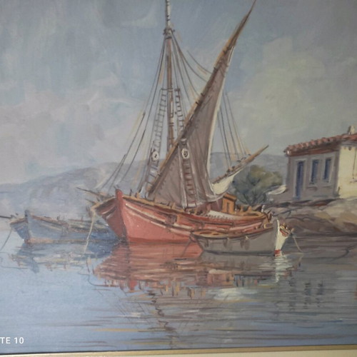 Oil painting I. Giannopoulos like new, seascape 83x63 cm