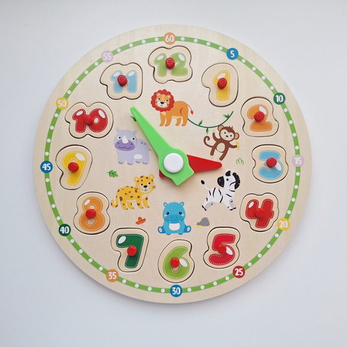 Wooden Playtive Educational Clock Puzzle like new