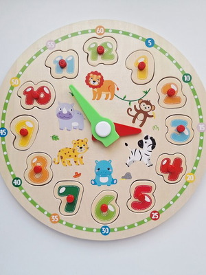Wooden Playtive Educational Clock Puzzle like new
