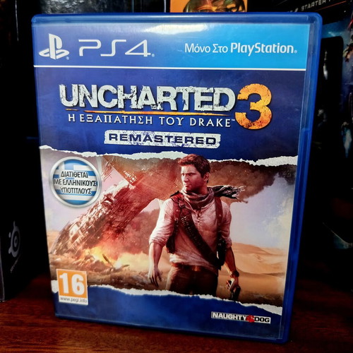 Uncharted 3 Remastered PS4 game like new, Greek edition
