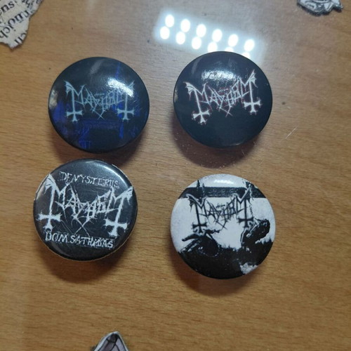 Mayhem vintage collectible pin set of 4, like new