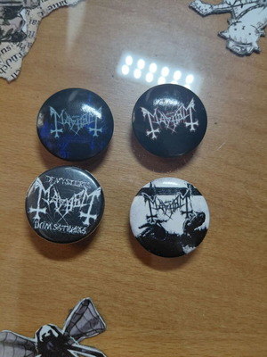 Mayhem vintage collectible pin set of 4, like new