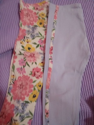 Capri leggings pack of 2 for ages 4-5, like new, multicolor