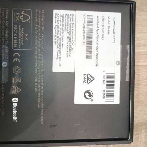 Huawei Watch GT2 accessories like new with original box and manual