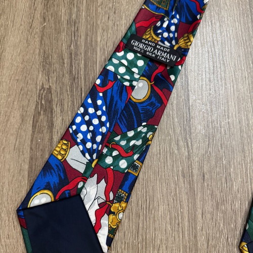 Giorgio Armani silk tie handmade, like new, multicolor