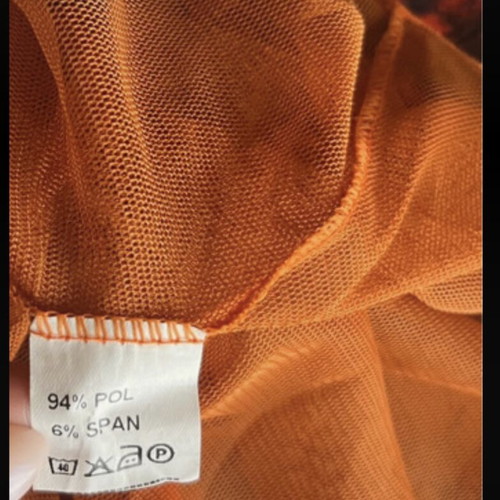Orange blouse like new, mosquito net fabric, size XL