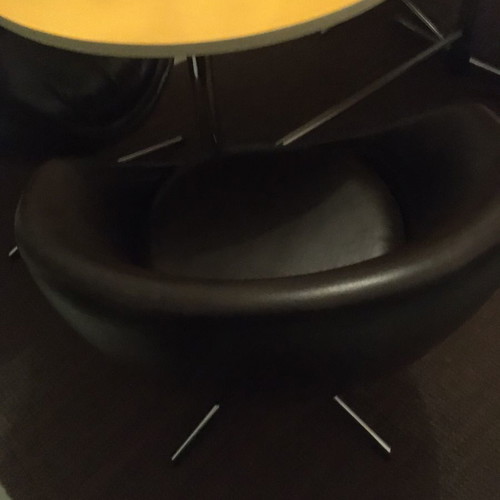Dining set with 4 used Egg Chairs 1970s vintage design