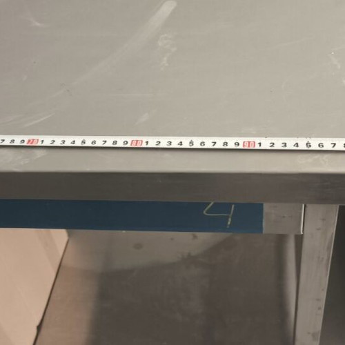 Workbench 1.00x70x85 cm used, stainless steel with lower shelf