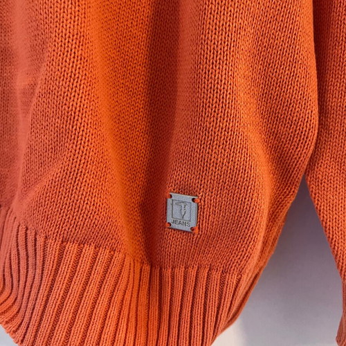 Trussardi cotton sweater, orange, size L