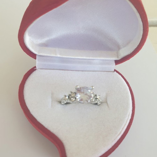 Ring stainless steel 316 with white zircon size 54 like new