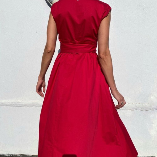 Icona by Kaos dress used, 60s style, size M, red