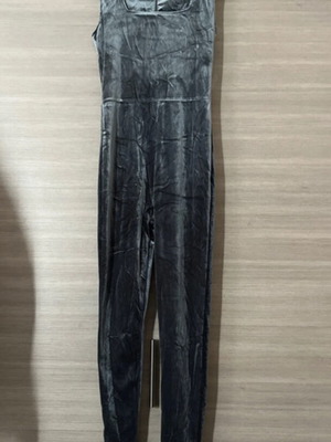 Velvet grey one-piece jumpsuit new, size S