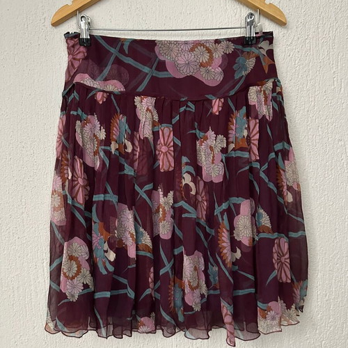 Sisley silk floral skirt, size L