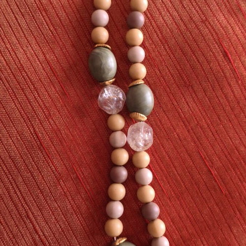 Vintage necklace with beads used, earth tones