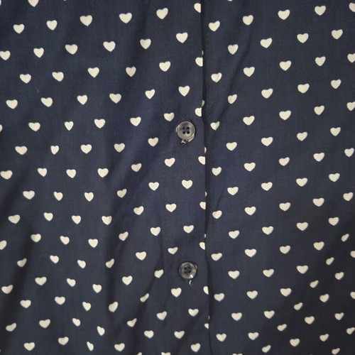 Women's shirt dark blue with white hearts size medium new