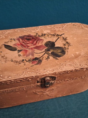 Wooden box with decoupage decoration new