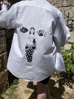 Oversized shirt used hand-painted size S/M
