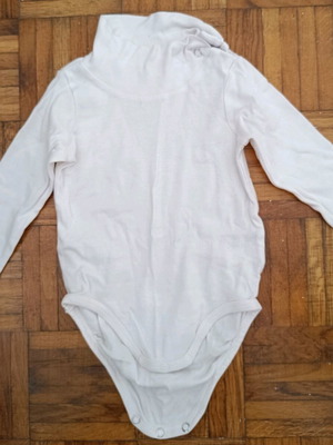 White h&m bodysuit 6-9 months like new with collar