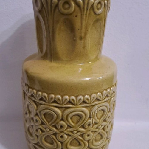 Vintage βάζο West German Pottery 1960s μουσταρδί σαν καινούργιο