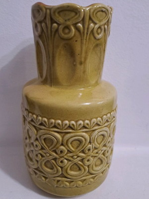 Vintage βάζο West German Pottery 1960s μουσταρδί σαν καινούργιο