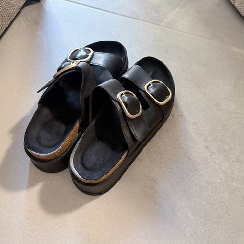 Exe slippers like new with thick sole and golden buckle, size 41