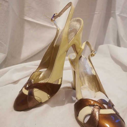 Heels like new, white and brown, size 37