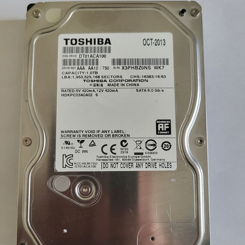 Toshiba DT01 1TB HDD 3.5" hard drive used