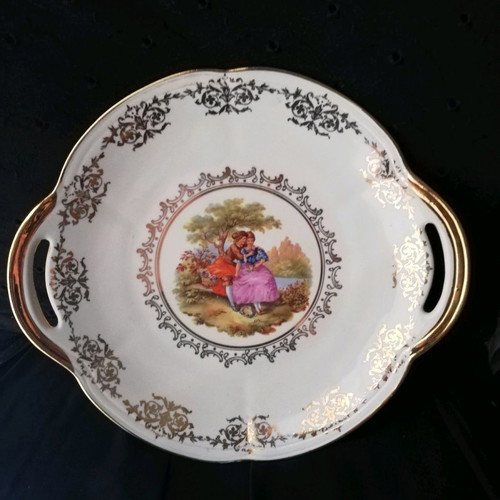 Serving plate used with Fragonard design, pair, 30 cm