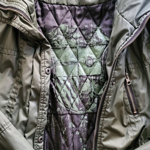 Attrativo vintage jacket with print like new, green, size S-M