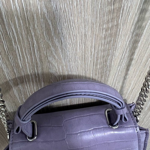 Zara purple croc effect handbag with chain new