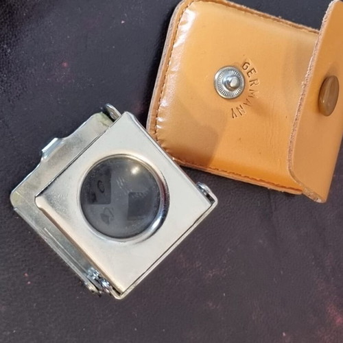 Vintage German folding loupe jeweler magnifying glass with case like new