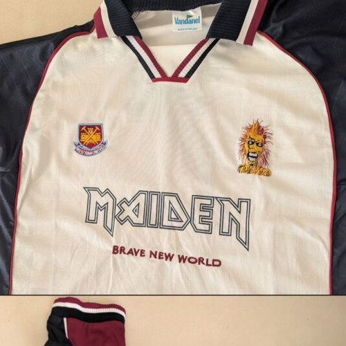 West Ham x Iron Maiden Brave New World jersey, size L