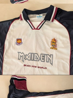 West Ham x Iron Maiden Brave New World jersey, size L