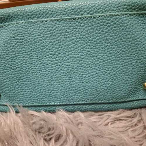 KEM leather shoulder bag, turquoise