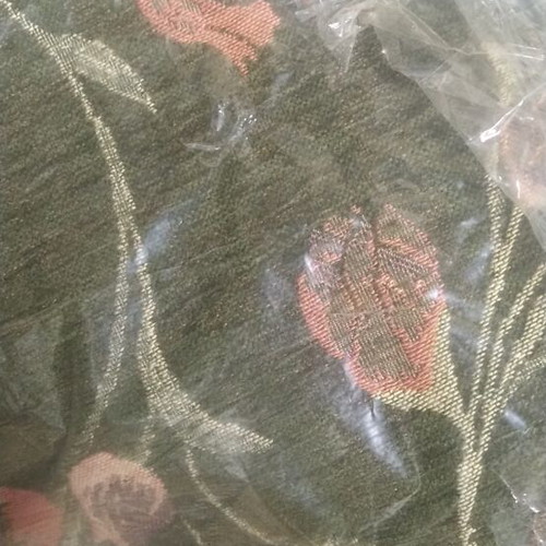 Chenille throw green floral