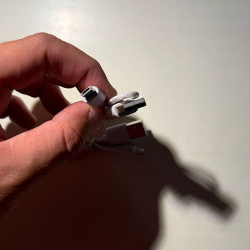 Set of 2 short white USB to Micro-USB charging cables new