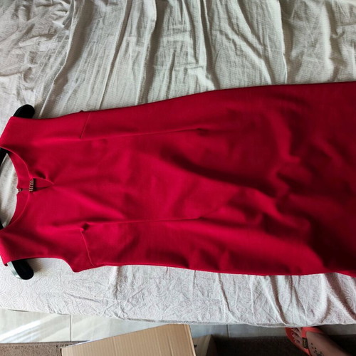 Red elastic midi dress like new, size L