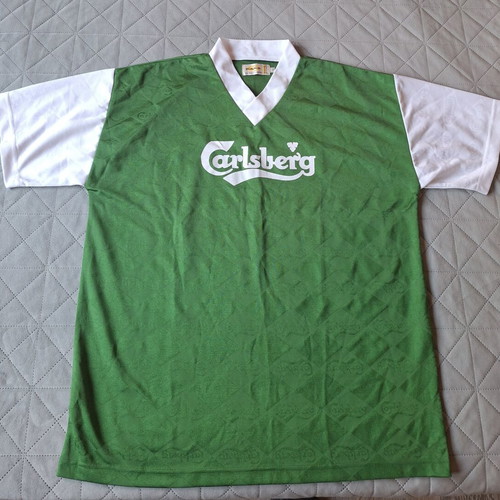 Carlsberg Retro Football Jersey used, green and white, size L