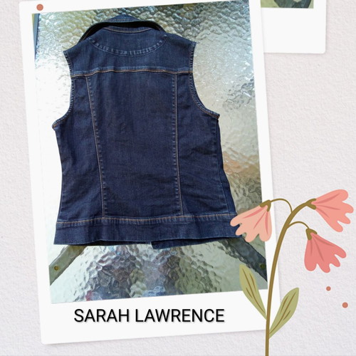 Sarah Lawrence vintage denim vest like new, blue