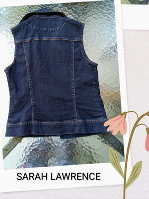 Sarah Lawrence vintage denim vest like new, blue