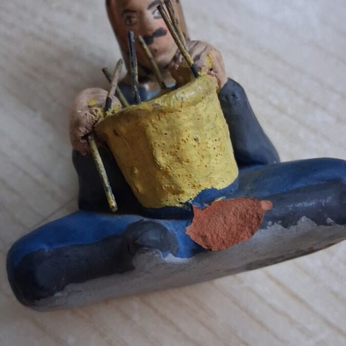 Ceramic figure by N Kourtzis from Agiasos Lesvos, used