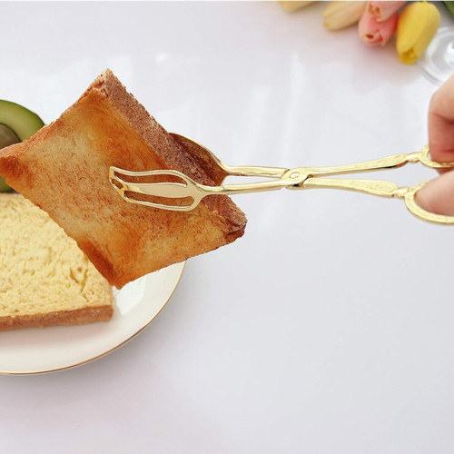 Silver-plated tongs new, gold color